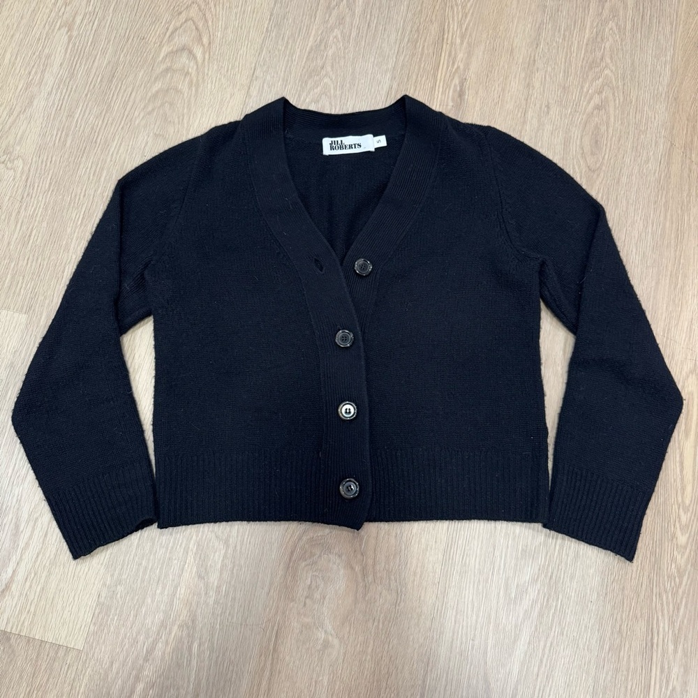 Jill Roberts 100% cashmere black cardigan